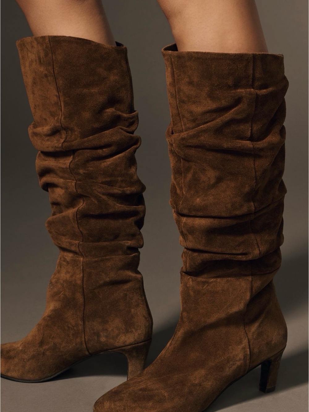 NWT By Anthropologie Scrunched Suede Boots